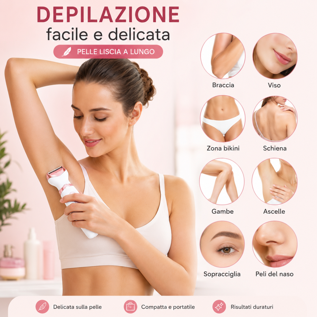 Kit Depilatore Elettrico Donna 4-in-1 Multi-Zona